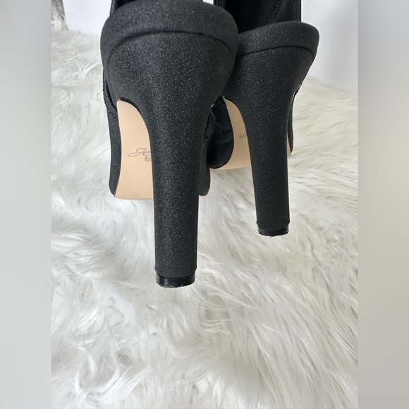 Jewel Badgley Mischka Sondra Open Heel Pointy Toe Booties.  EUC! - Picture 4 of 11